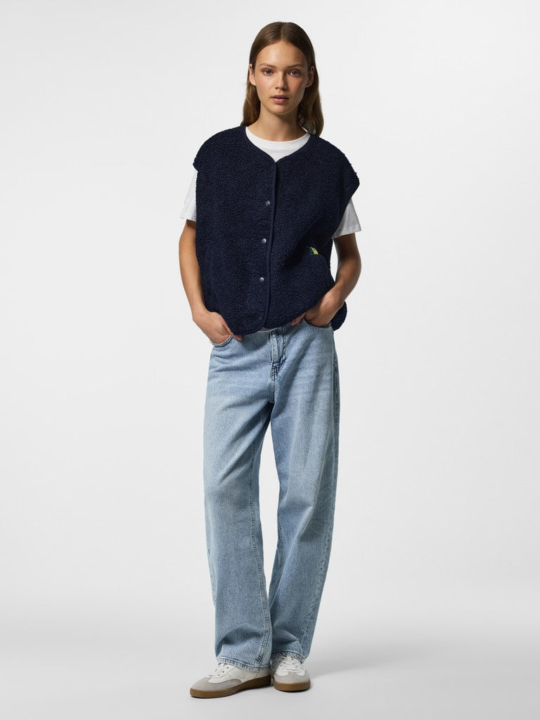 PCKatty Teddy Vest Maritime Blue