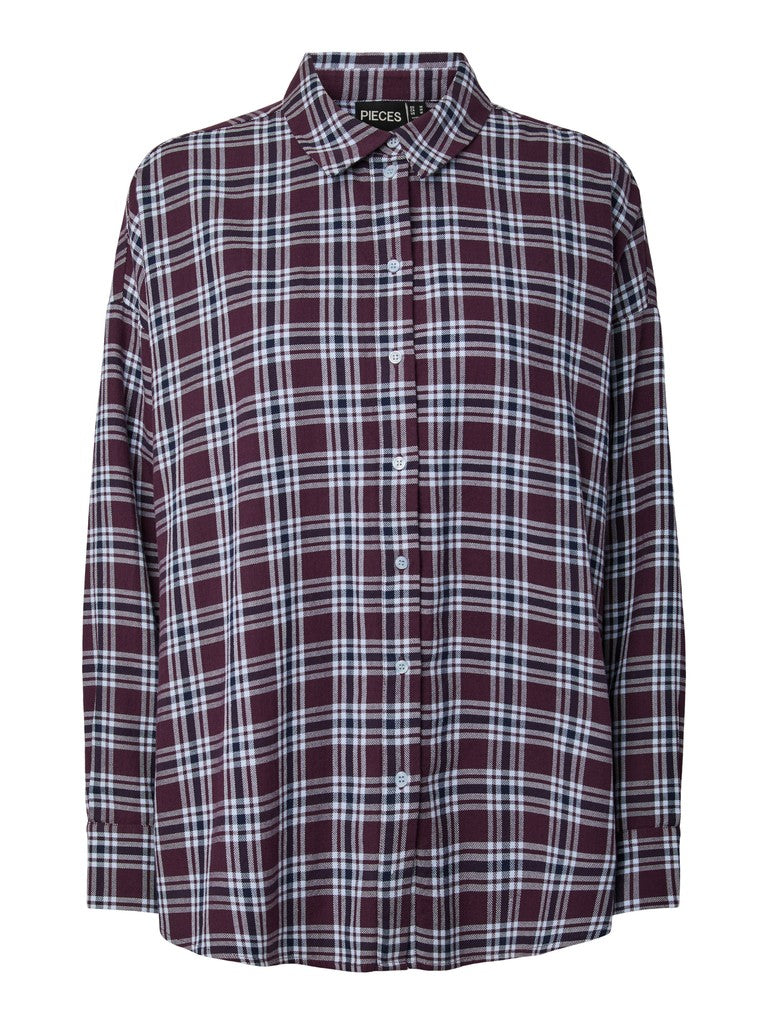 PCViolet LS Flannel Shirt Plum Perfect