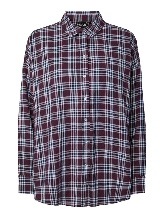 PCViolet LS Flannel Shirt Plum Perfect