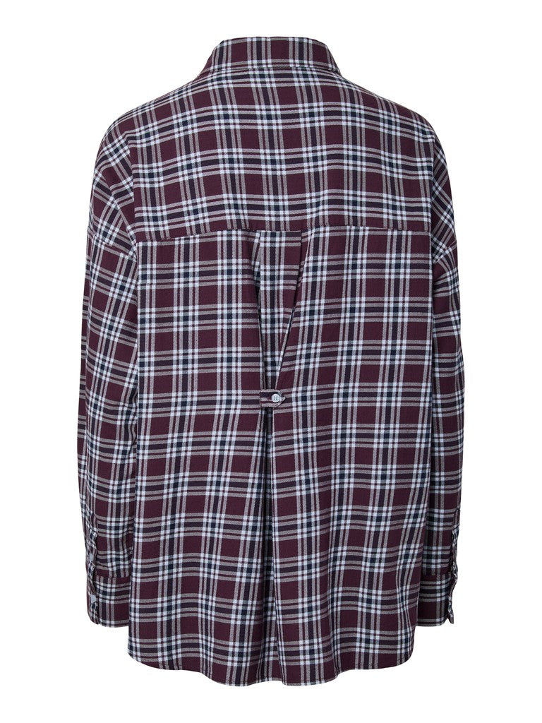 PCViolet LS Flannel Shirt Plum Perfect