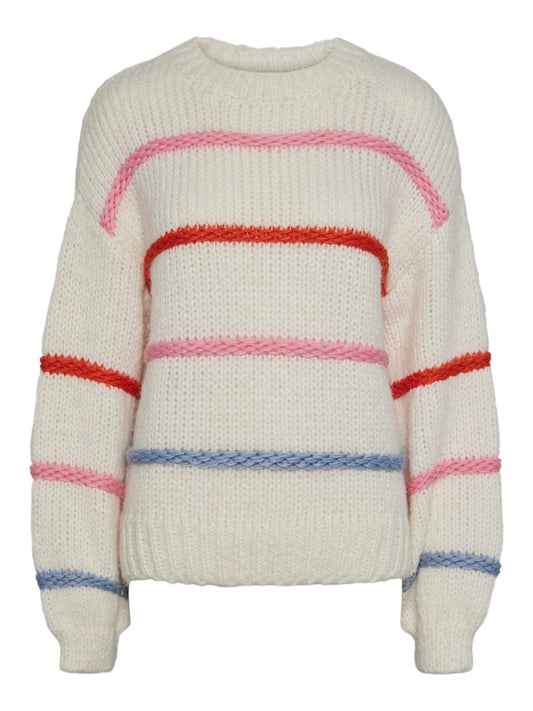 PCNavine LS O-Neck Knit Cloud Dancer