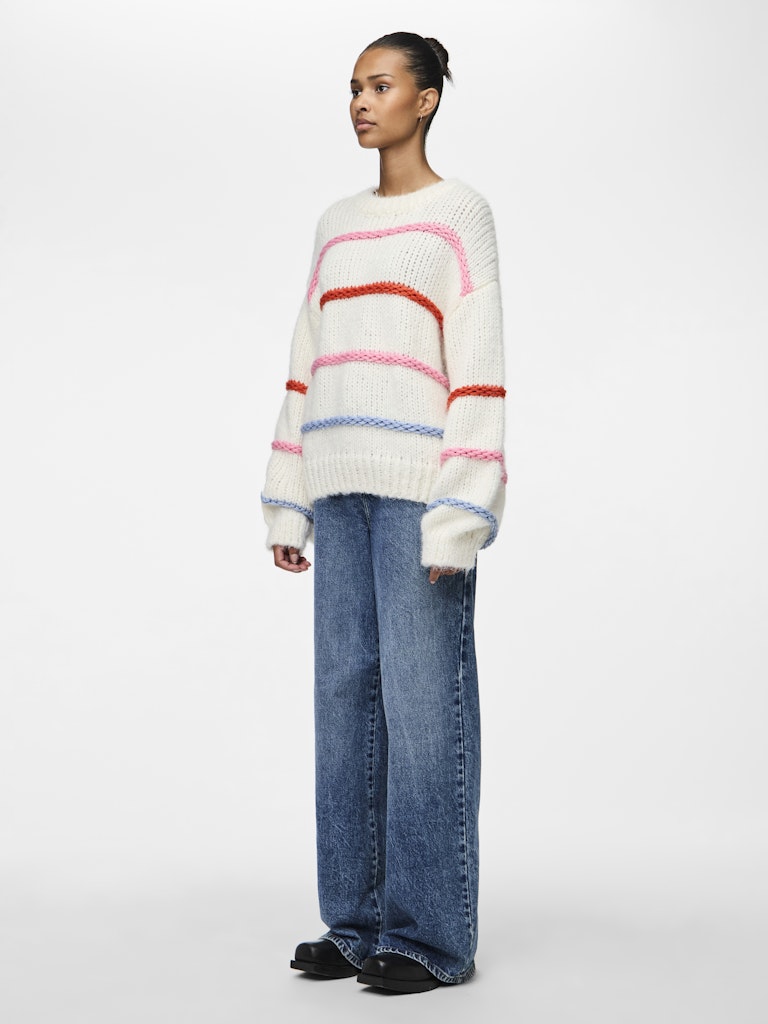 PCNavine LS O-Neck Knit Cloud Dancer