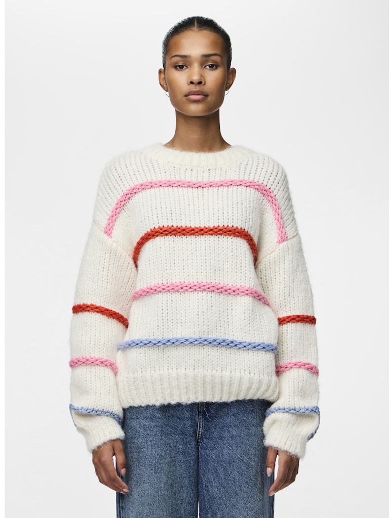 PCNavine LS O-Neck Knit Cloud Dancer