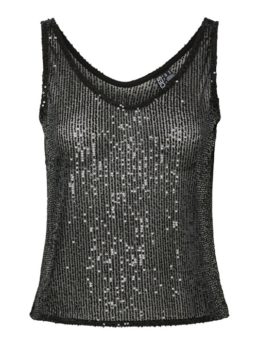 PCJack SL Sequins Tank Top Black