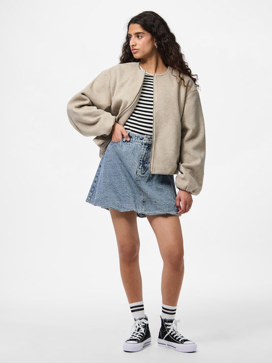 PCAnna Bomber Jacket Beige