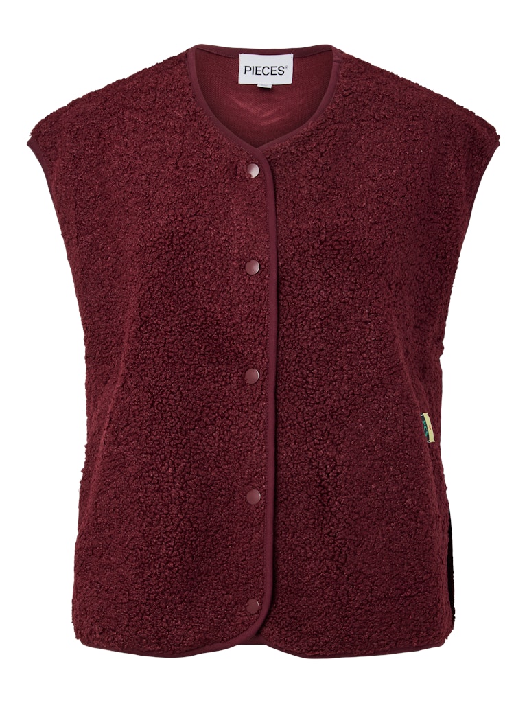 PCKatty Teddy Vest Tawny Port