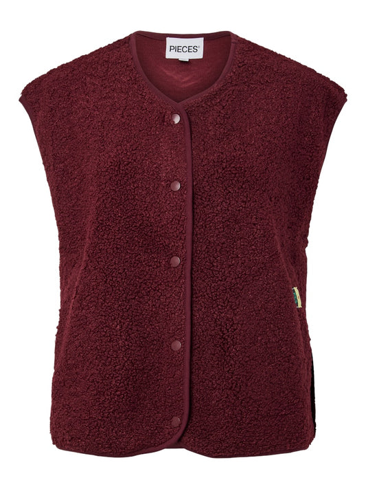 PCKatty Teddy Vest Tawny Port