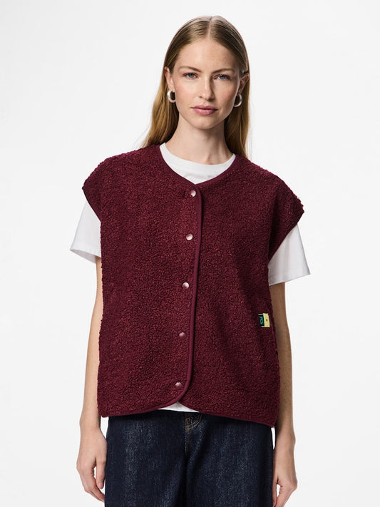 PCKatty Teddy Vest Tawny Port