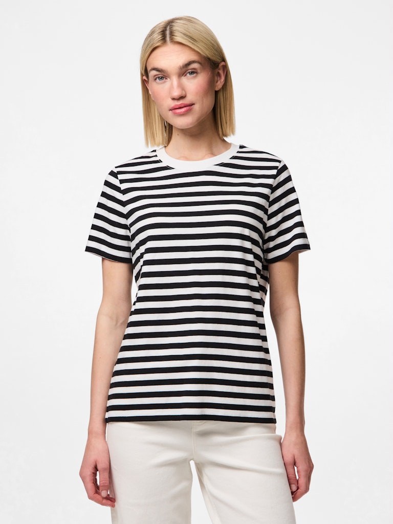 PCRia SS Tee Stripes Black