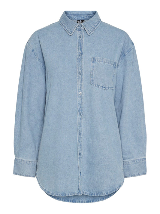 PCMaisie LS Denim Shirt Light Blue Denim