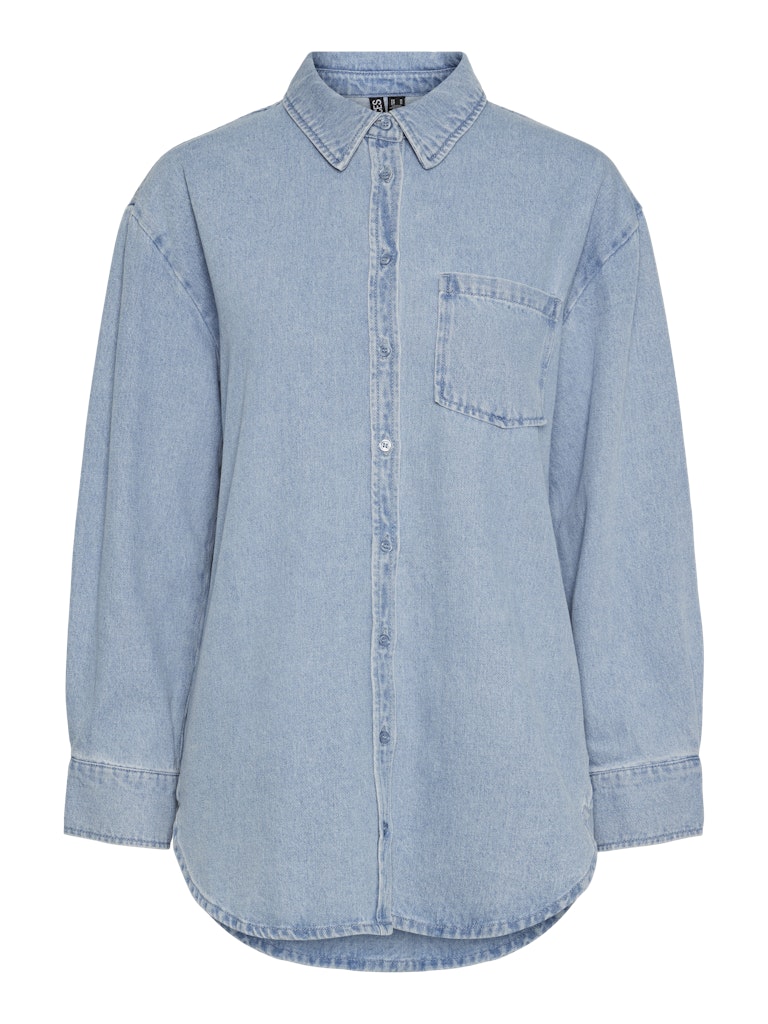PCMaisie LS Denim Shirt Light Blue Denim