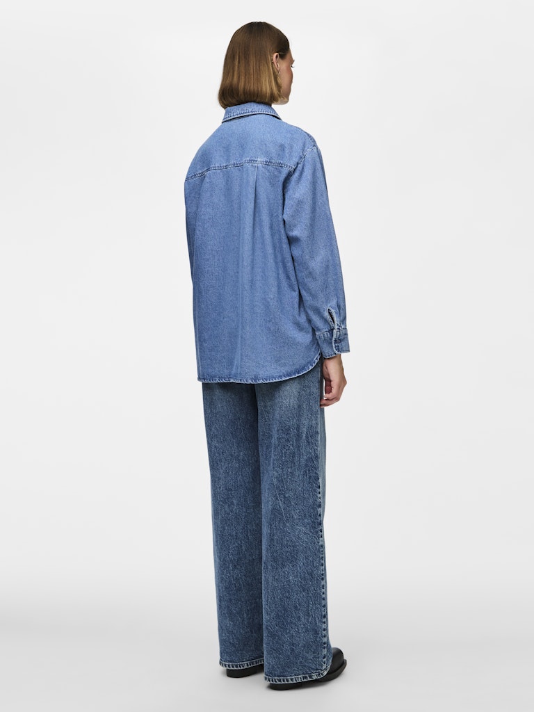 PCMaisie LS Denim Shirt Medium Blue Denim
