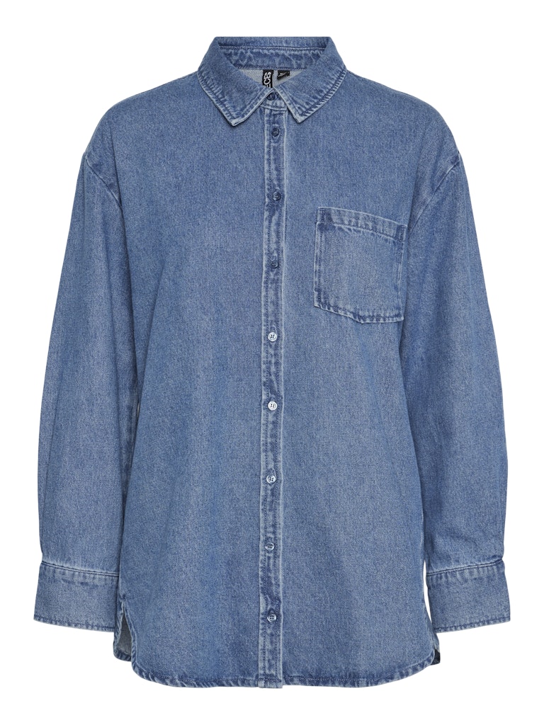 PCMaisie LS Denim Shirt Medium Blue Denim