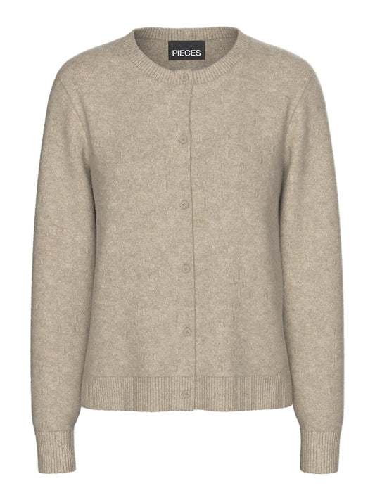 PCMalou LS Knit Cardigan Taupe Grey
