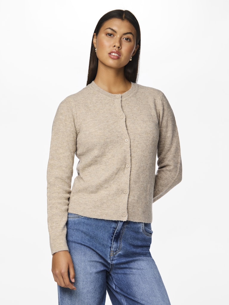 PCMalou LS Knit Cardigan Taupe Grey