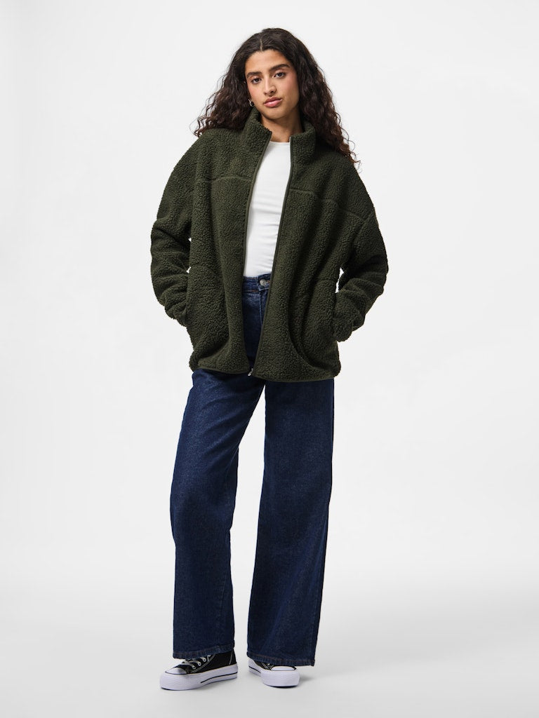 PCSadia LS Teddy Jacket Forest Night