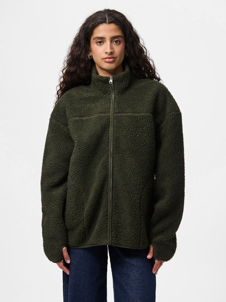 PCSadia LS Teddy Jacket Forest Night