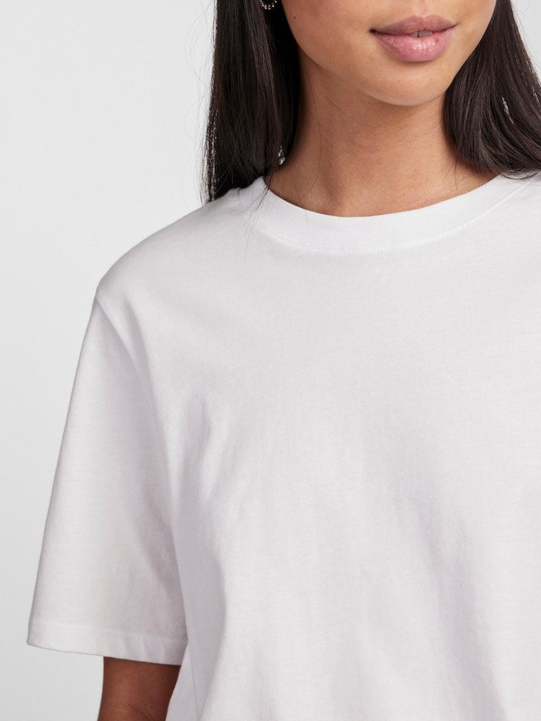 PCRia SS Solid Tee Bright White