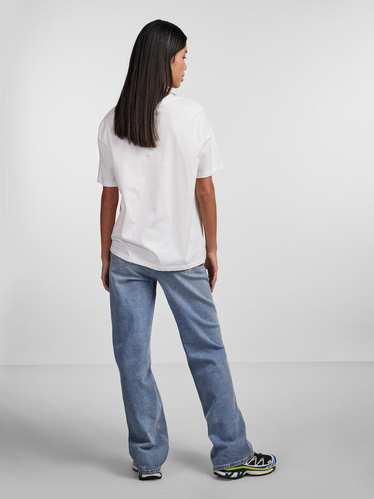 PCRia SS Solid Tee Bright White