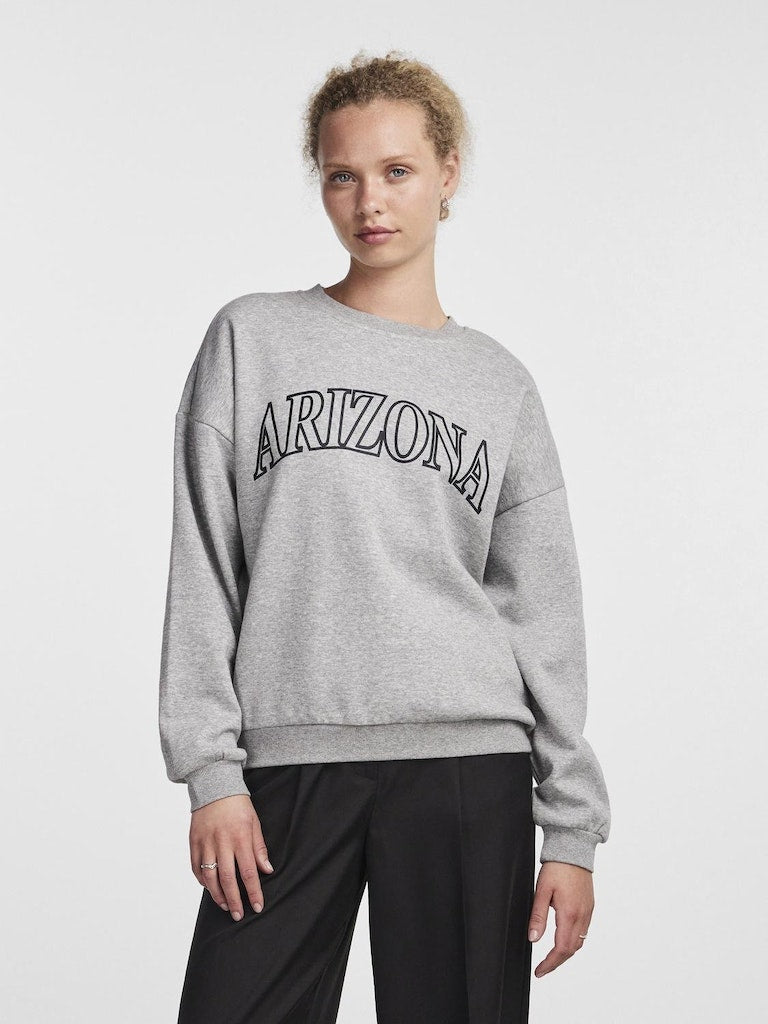 PCFreya LS Oversize Sweat Grey Melange