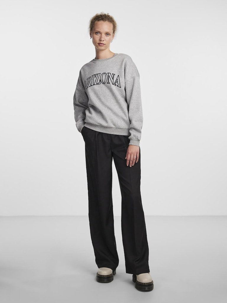 PCFreya LS Oversize Sweat Grey Melange