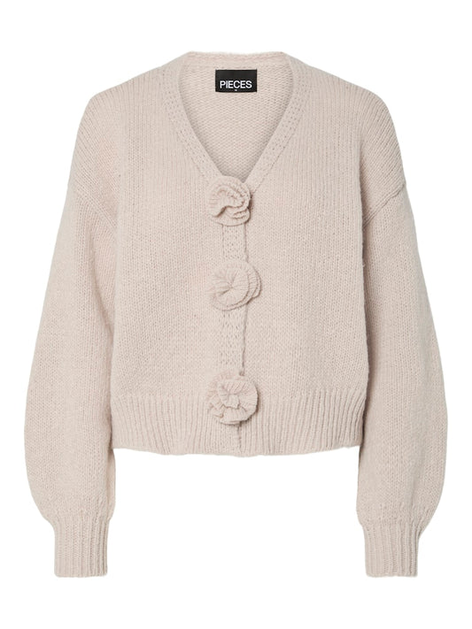 PCFatima LS Knit Cardigan Silver Gray