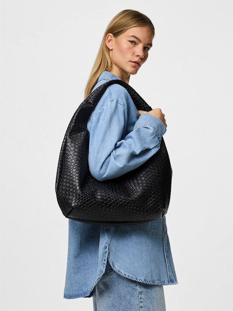 PCSanna Braided Shopper Black
