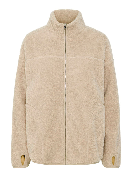 PCSadia LS Teddy Jacket Silver Gray