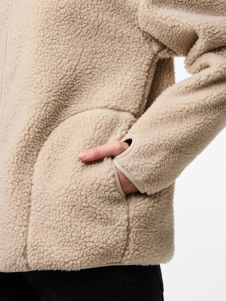PCSadia LS Teddy Jacket Silver Gray