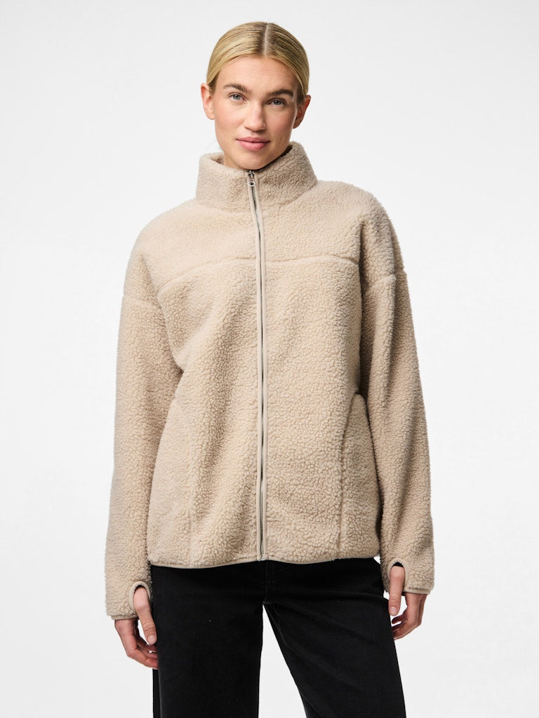 PCSadia LS Teddy Jacket Silver Gray