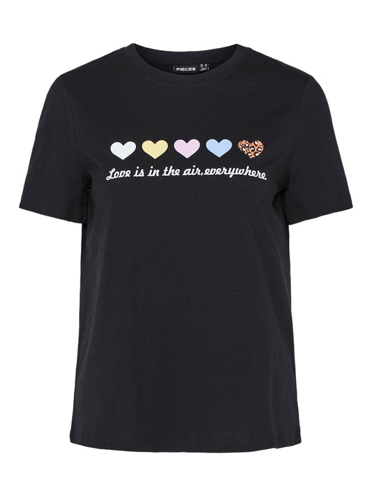 PCMaria SS O-Neck Tee Black