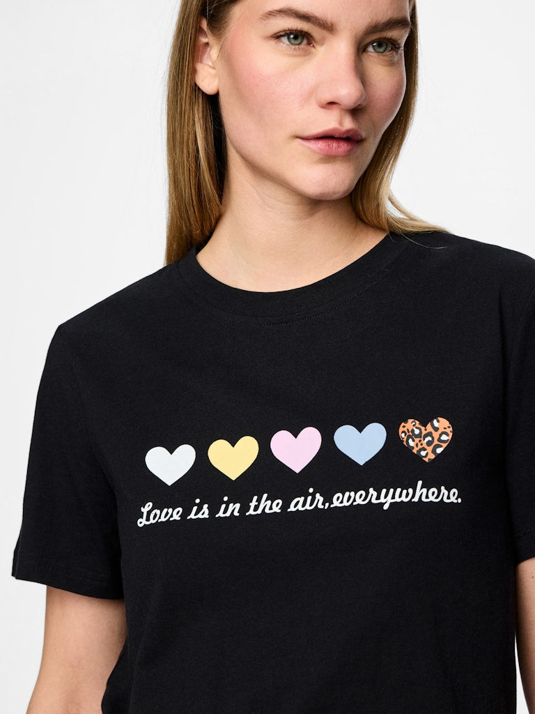 PCMaria SS O-Neck Tee Black