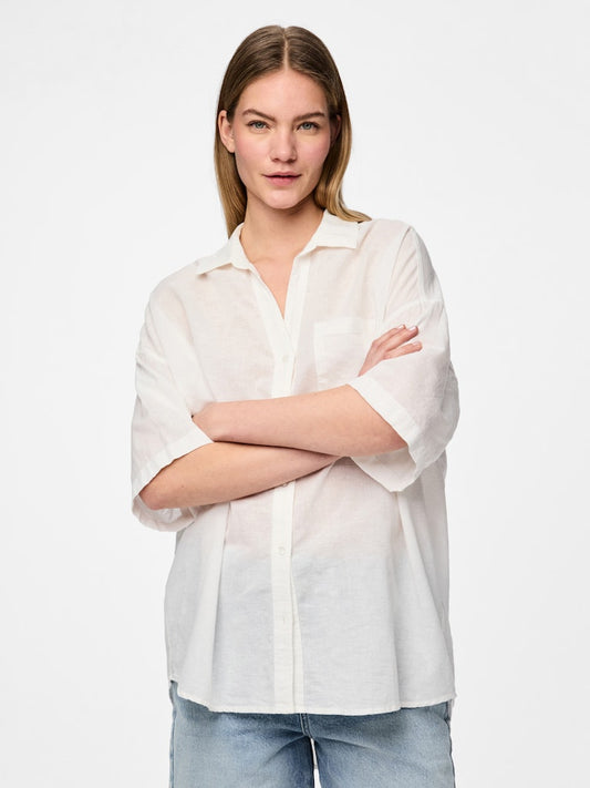 PCSatinka 2/4 Shirt Cloud Dancer