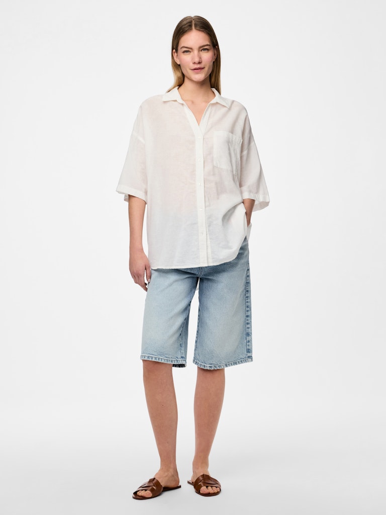 PCSatinka 2/4 Shirt Cloud Dancer