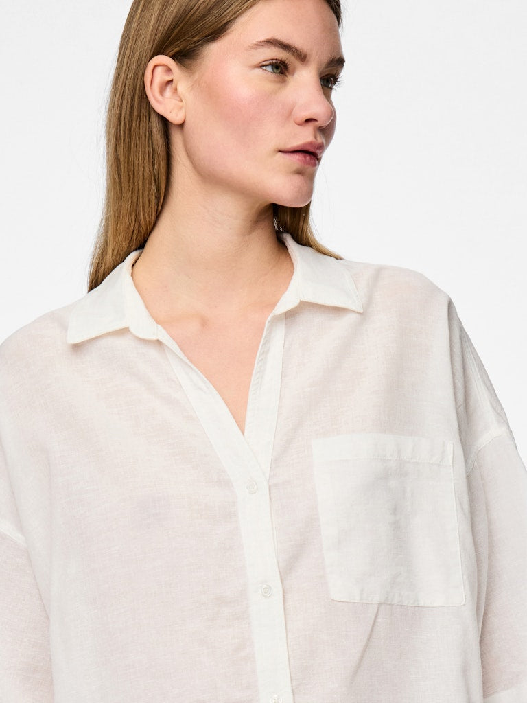 PCSatinka 2/4 Shirt Cloud Dancer