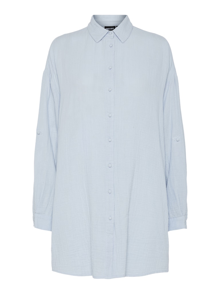 PCSastina LS Oversized Long Shirt Cashmere Blue