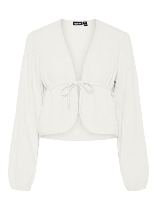 PCAstina LS V-Neck Top Cloud Dancer