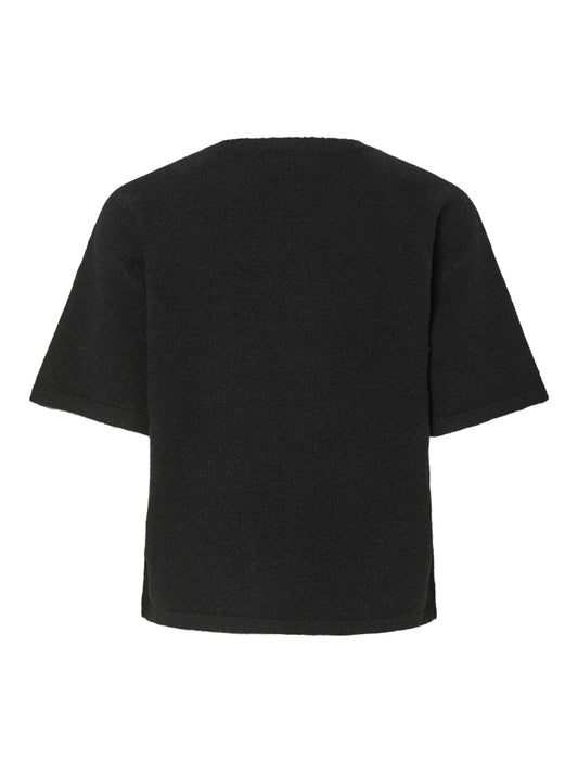 PCMikela SS O-Neck Knit BLack