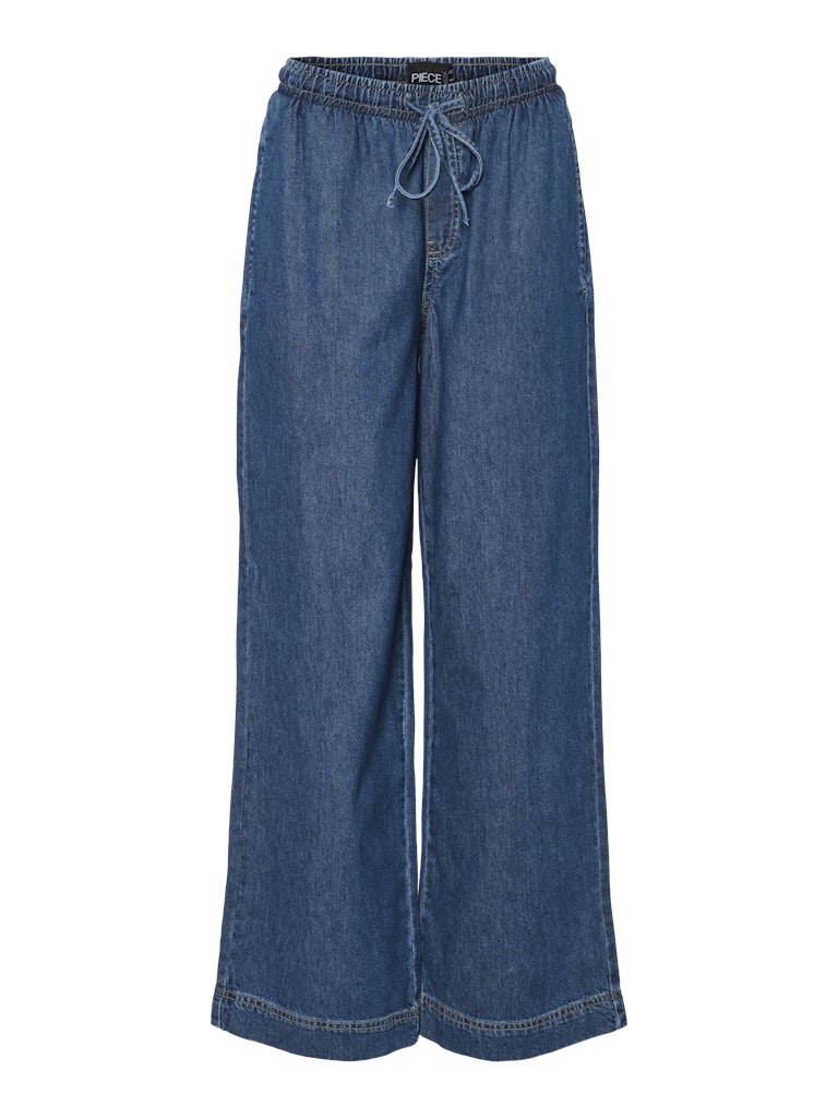 PCTari MW Pull Up Denim Pants Dark Blue