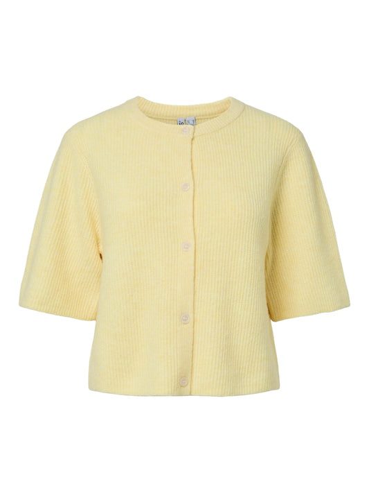PCSilly SS O-Neck Knit Cardigan Pale Banana