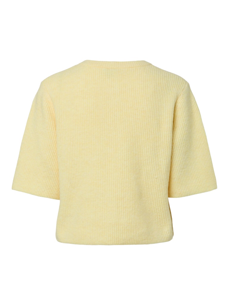 PCSilly SS O-Neck Knit Cardigan Pale Banana