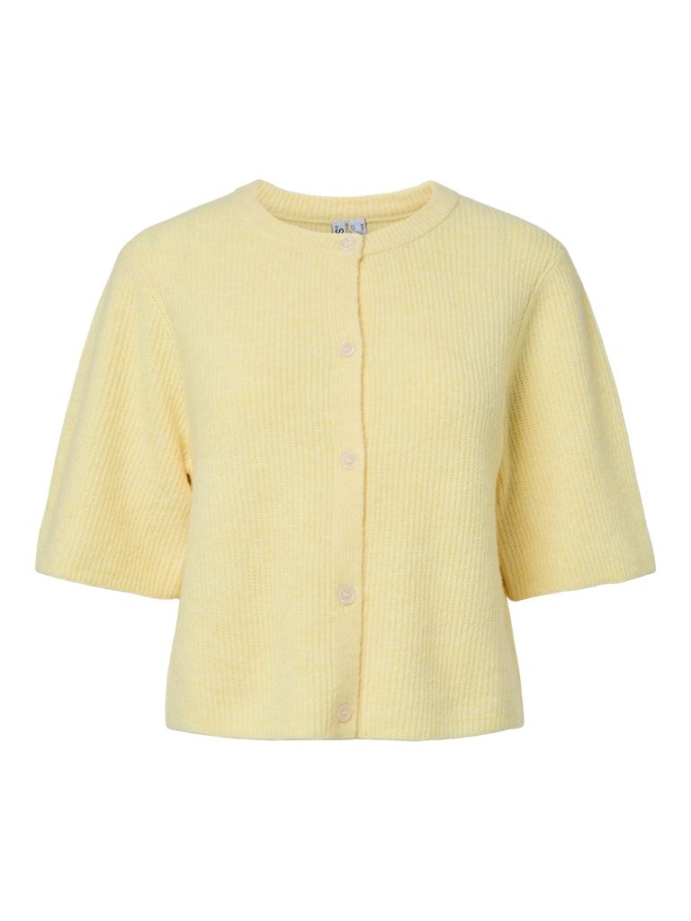 PCSilly SS O-Neck Knit Cardigan Pale Banana