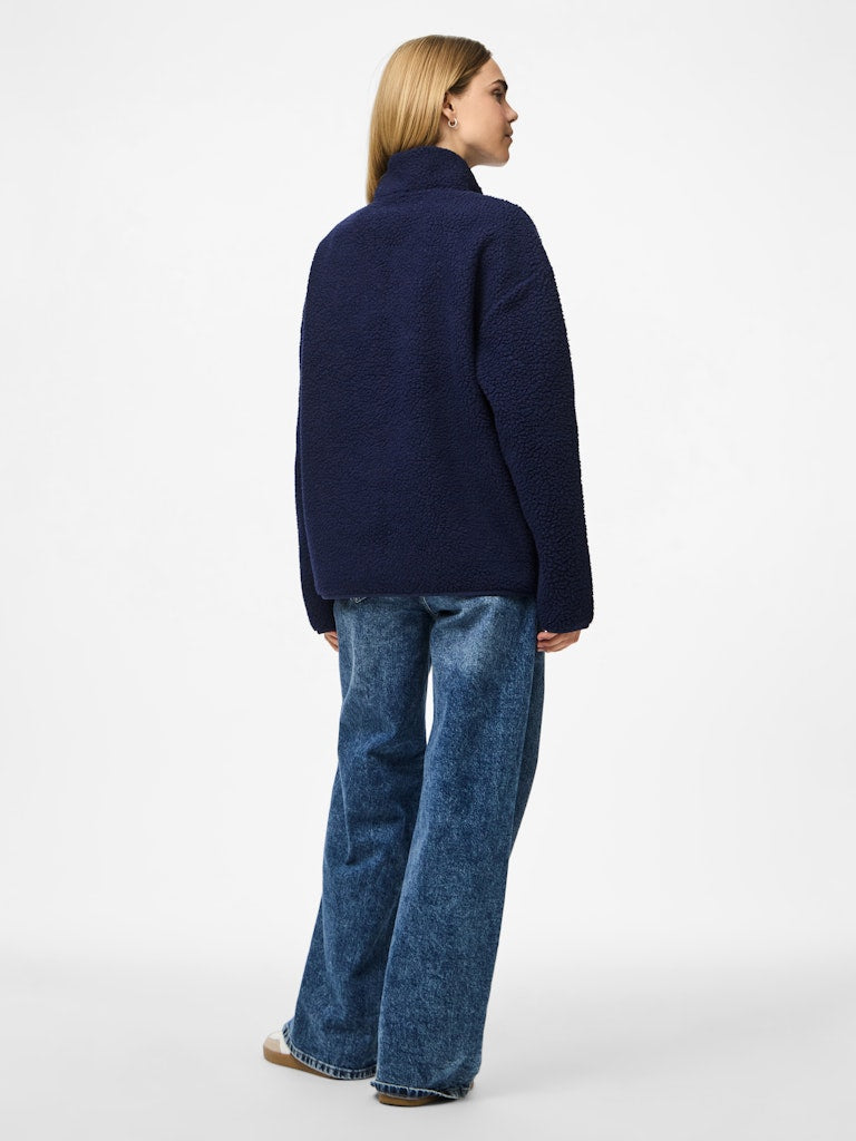 PCSadia LS Teddy Jacket Maritime Blue