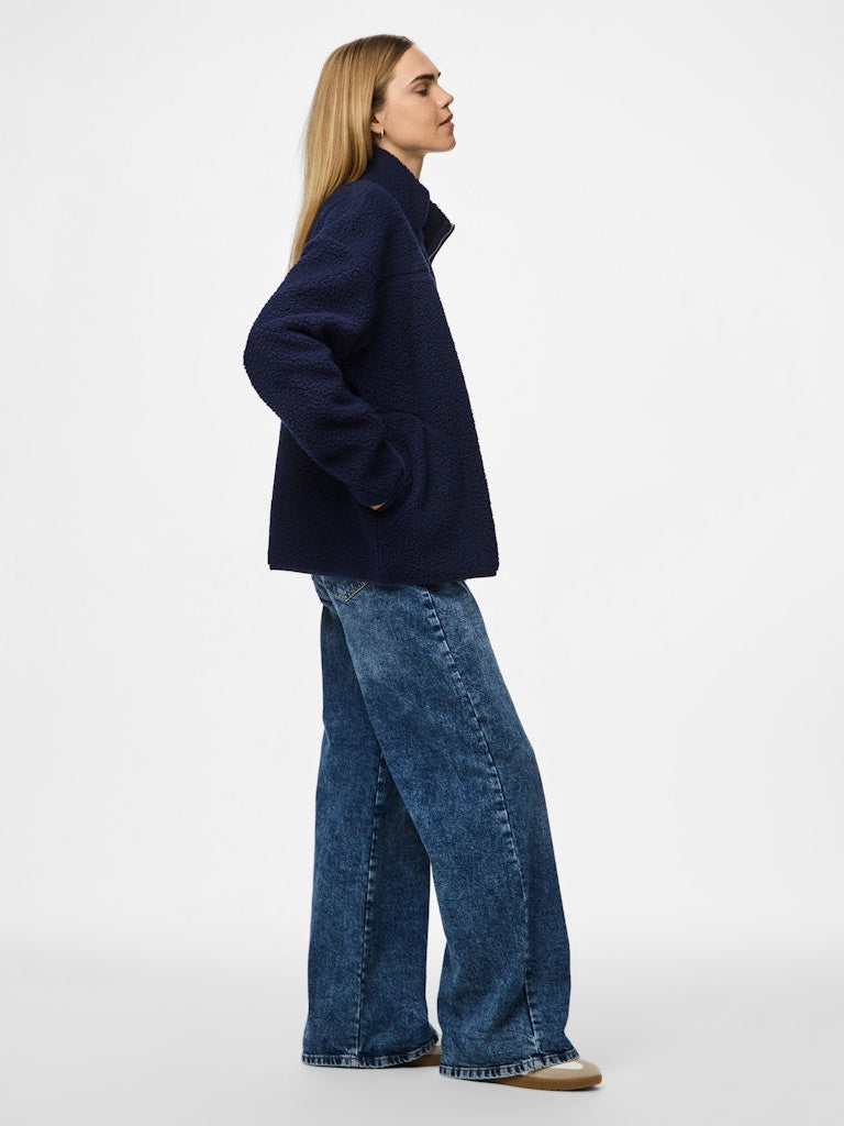 PCSadia LS Teddy Jacket Maritime Blue