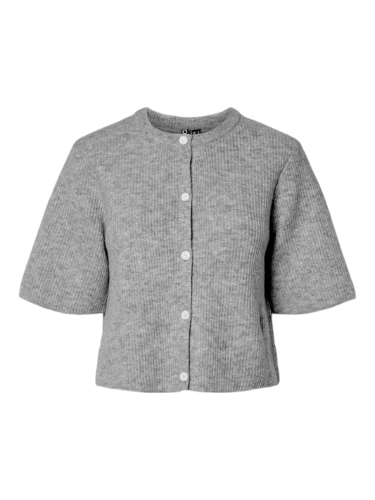 PCSilly SS O-Neck Knit Cardigan LGM