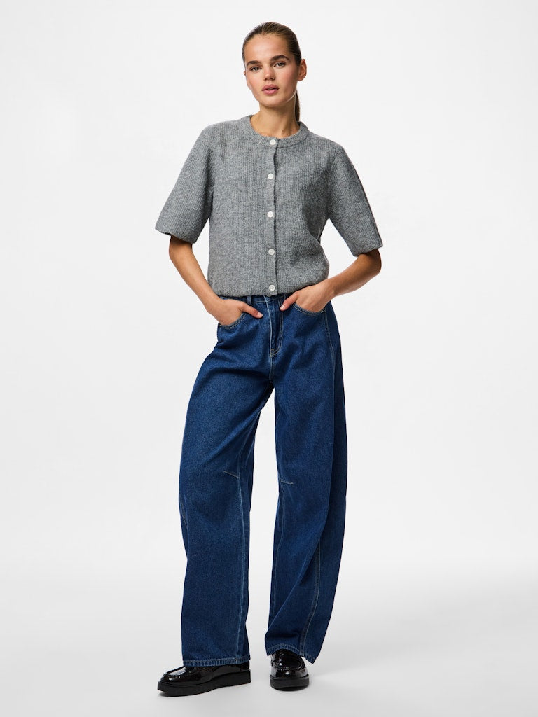 PCSilly SS O-Neck Knit Cardigan LGM