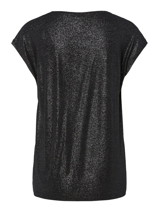 PCAlice SS Glitter Tee Black