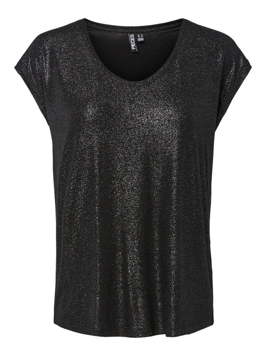 PCAlice SS Glitter Tee Black
