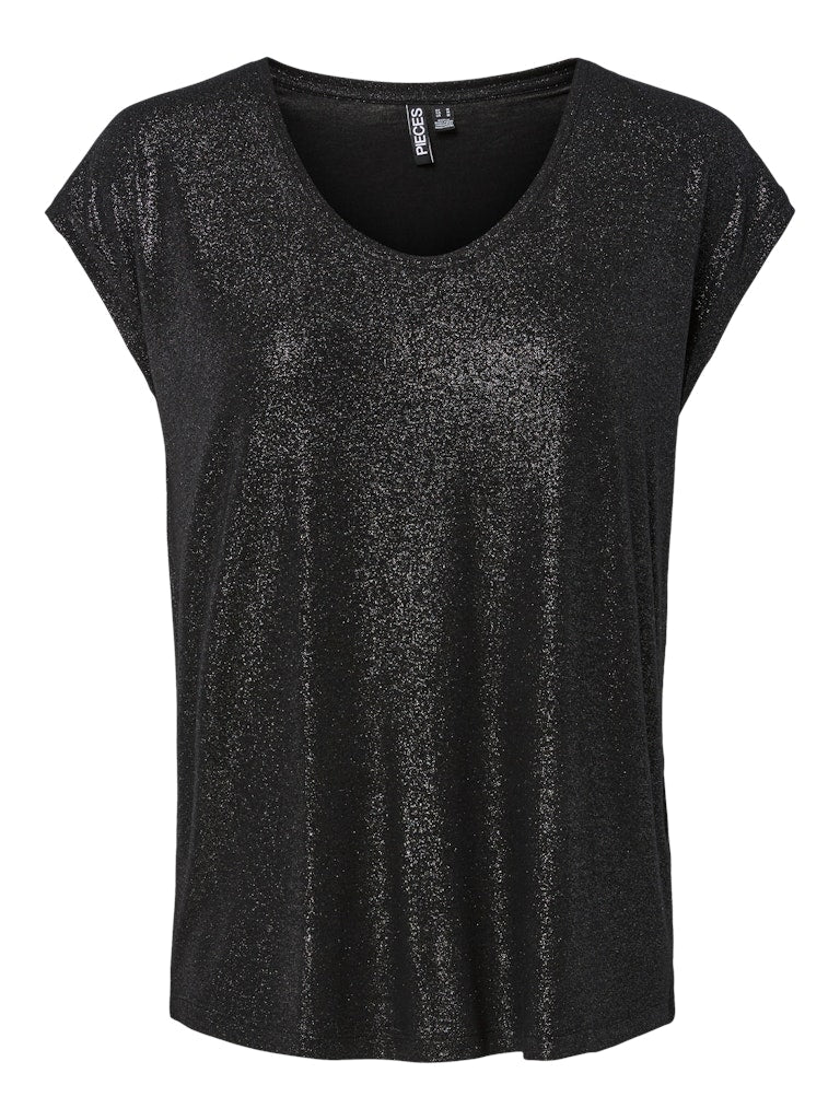 PCAlice SS Glitter Tee Black