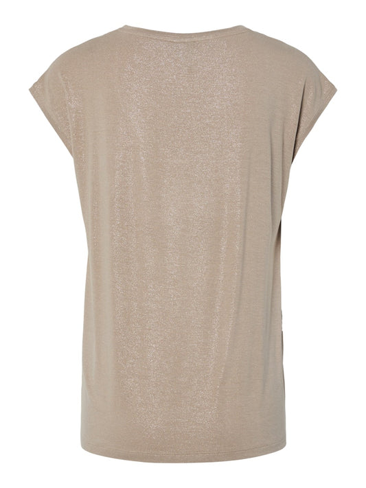 PCAlice SS Glitter Tee Greige